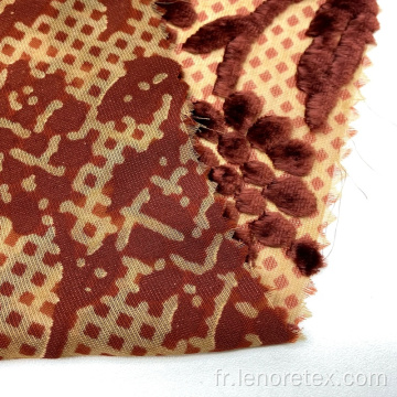Tissu de velours de fleur à imprimé à carreaux tissé